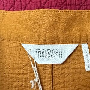 Toast golden brown linen and cotton Quilted Skirt, size 8 new w/ tags